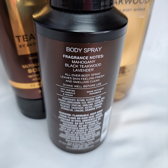 BATH & BODY WORKS 'TEAKWOOD' 3-PIECE GIFT SET BODY WASH, LOTION & MIST - Picture 12 of 16
